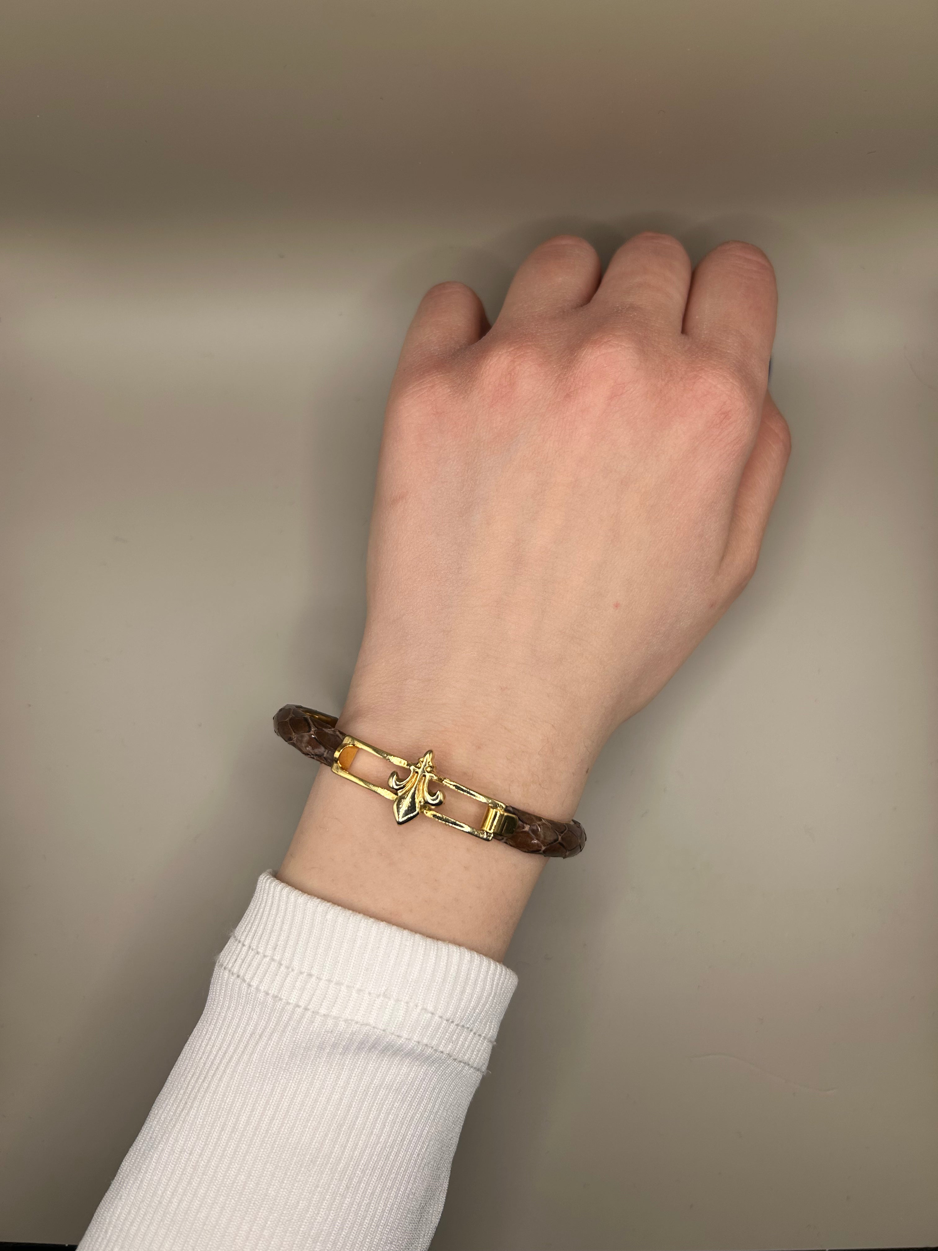 Braccialetto da donna in pelle di serpente