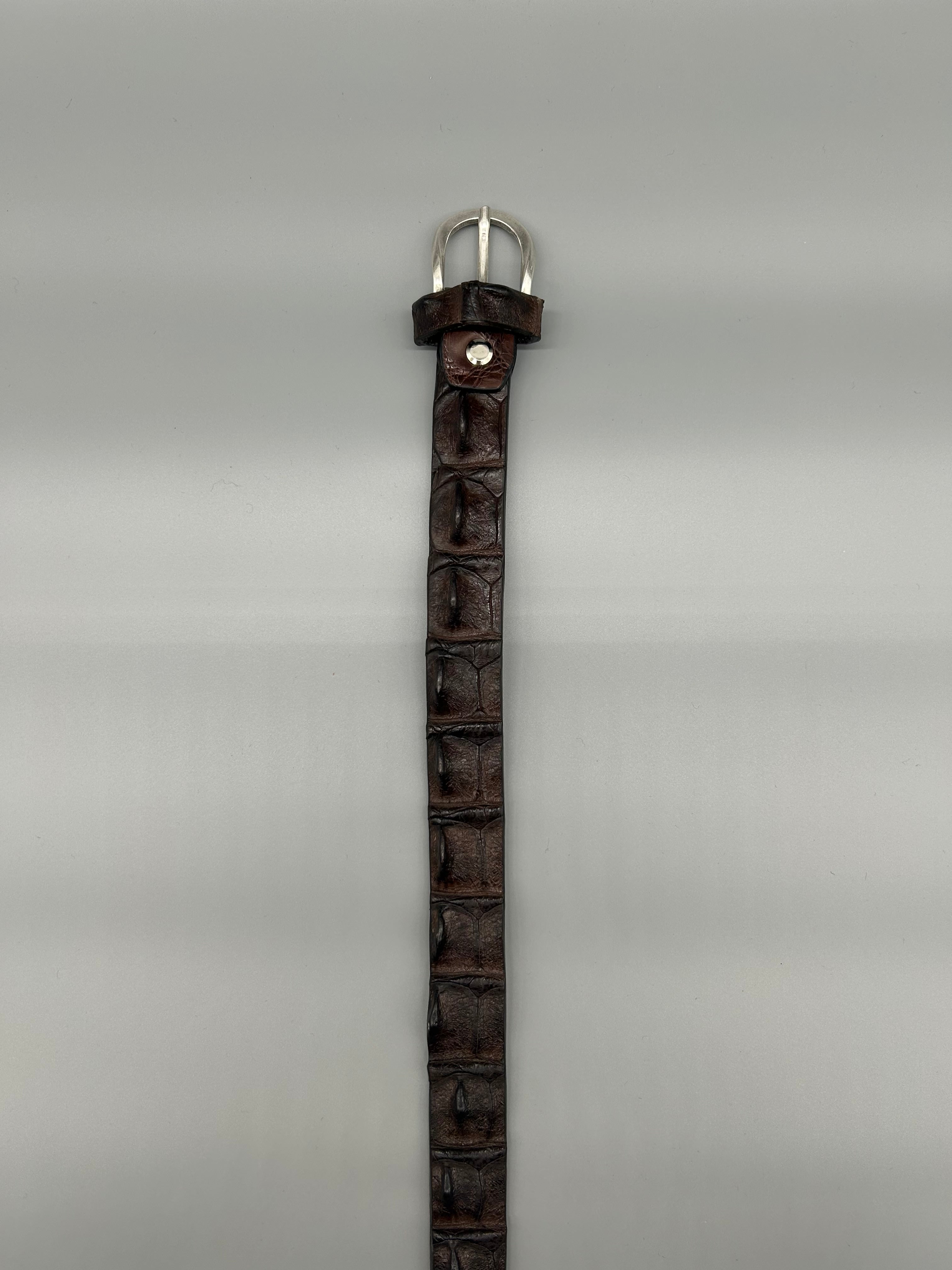 Cintura in pelle di dorso di coccodrillo