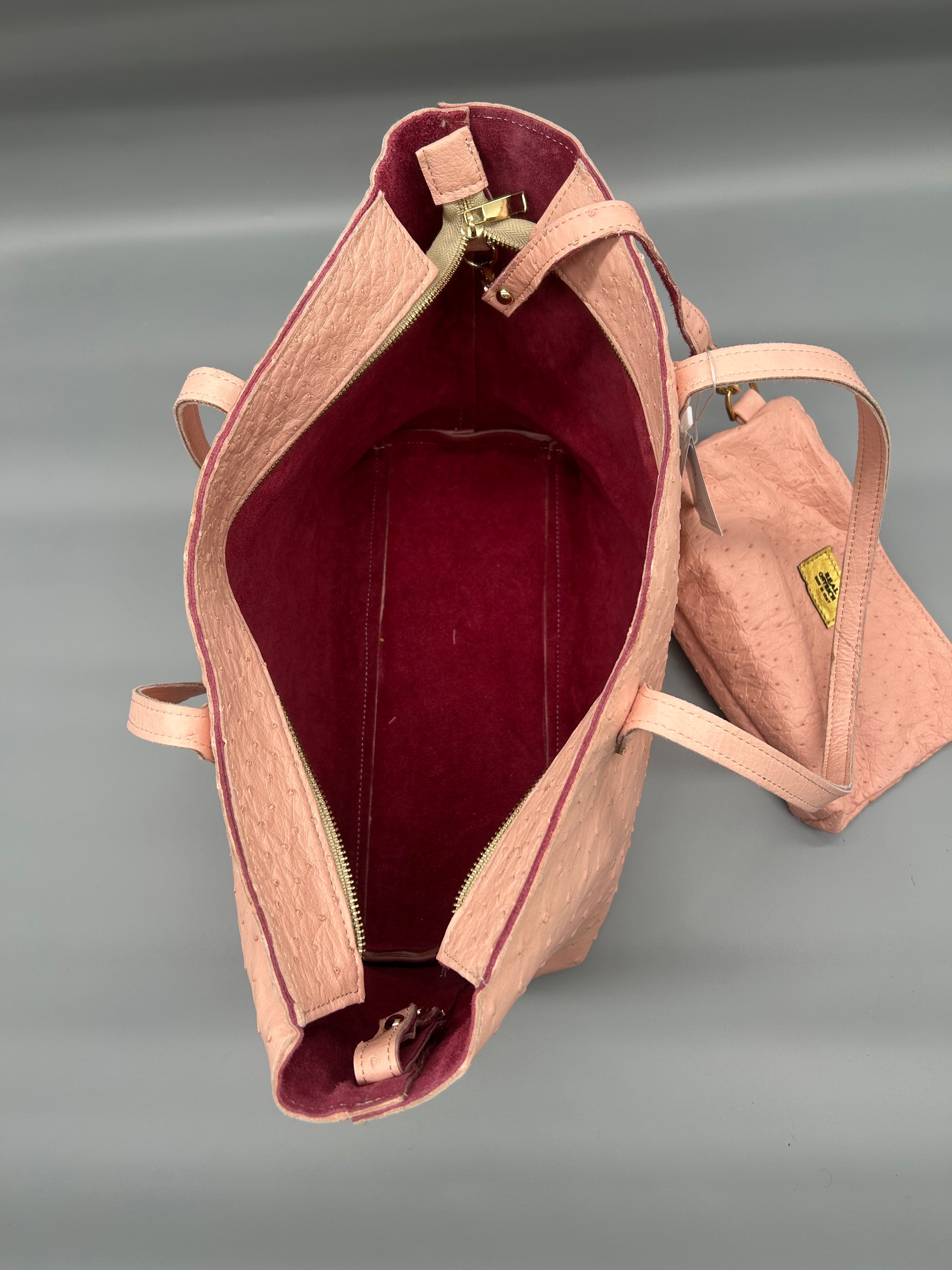 Borsa in pelle di struzzo