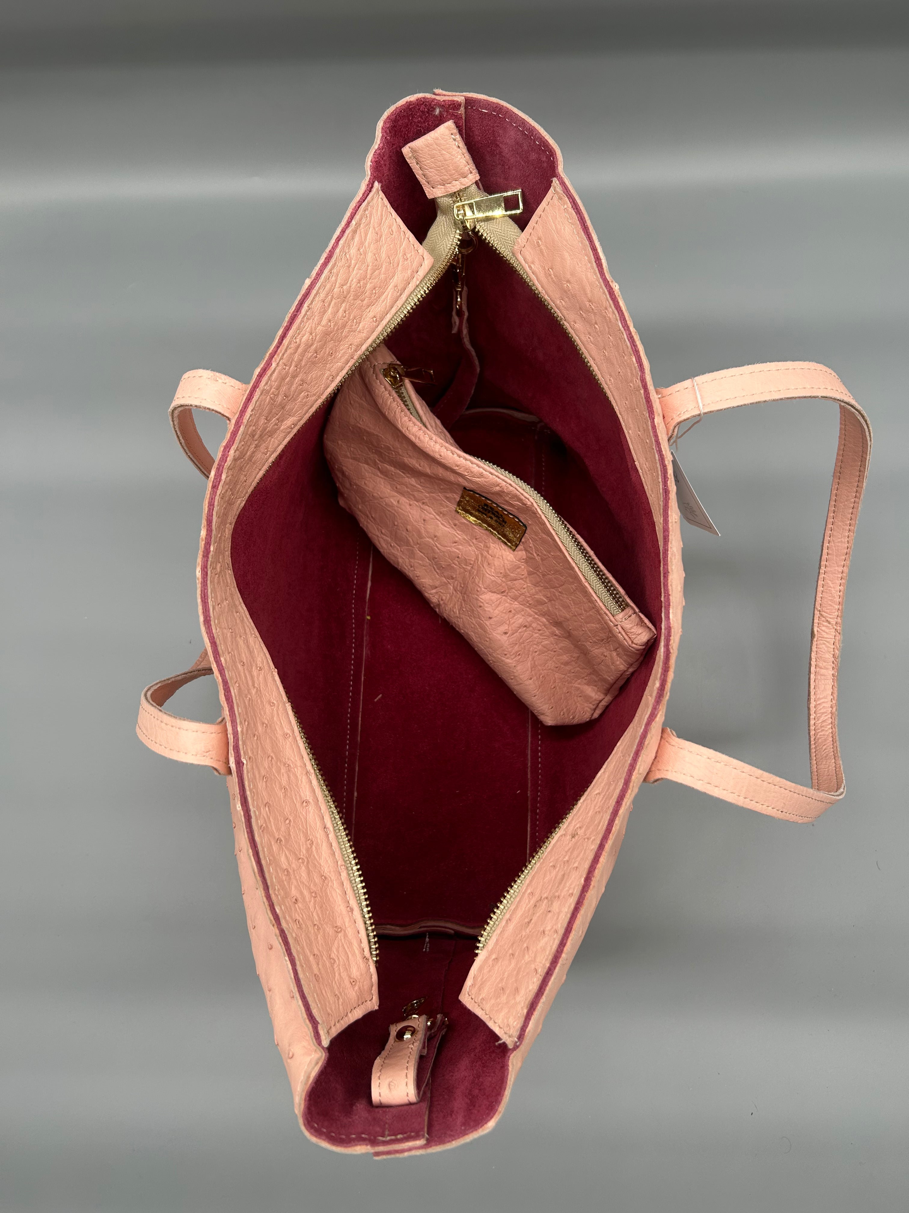 Borsa in pelle di struzzo