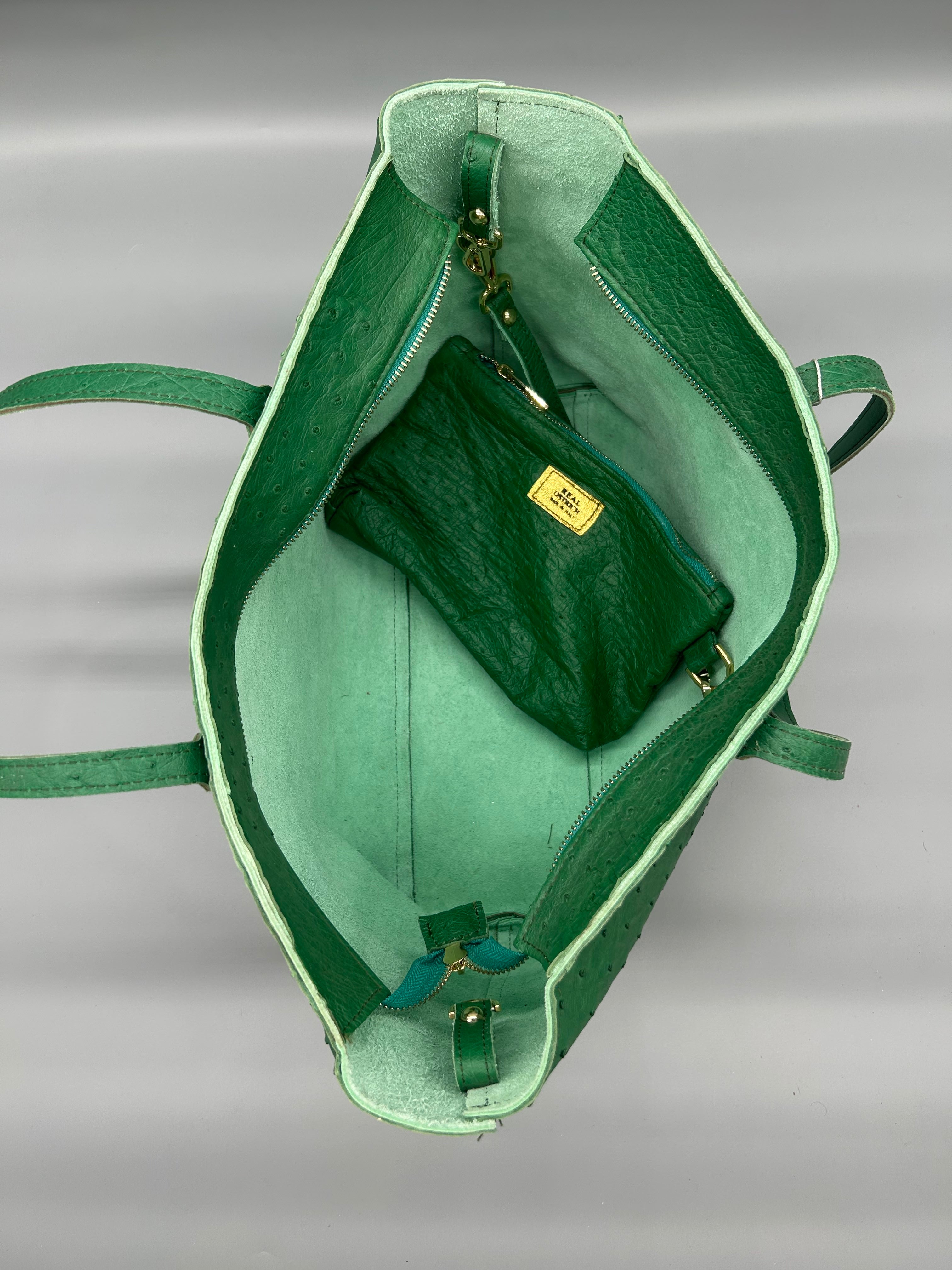 Borsa in pelle di struzzo