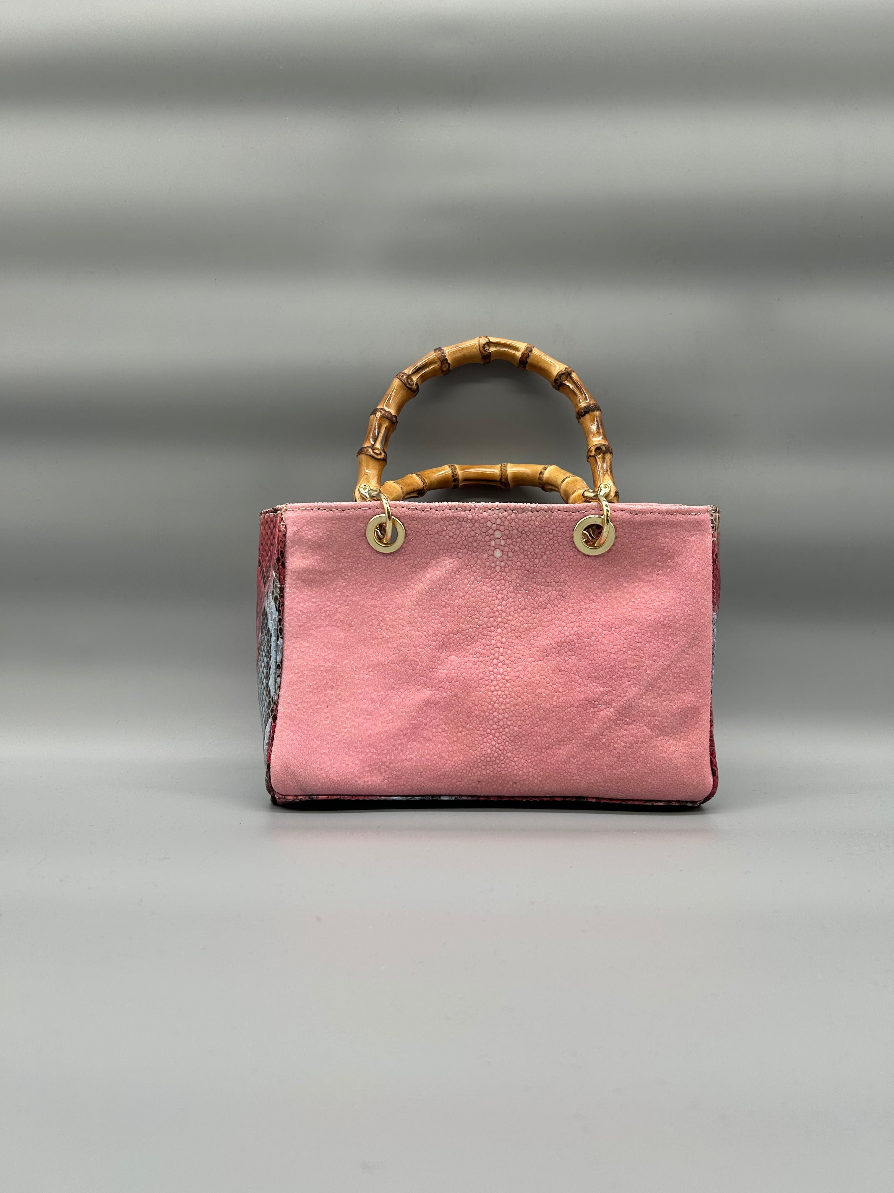 Borsa in pelle di razza e pitone