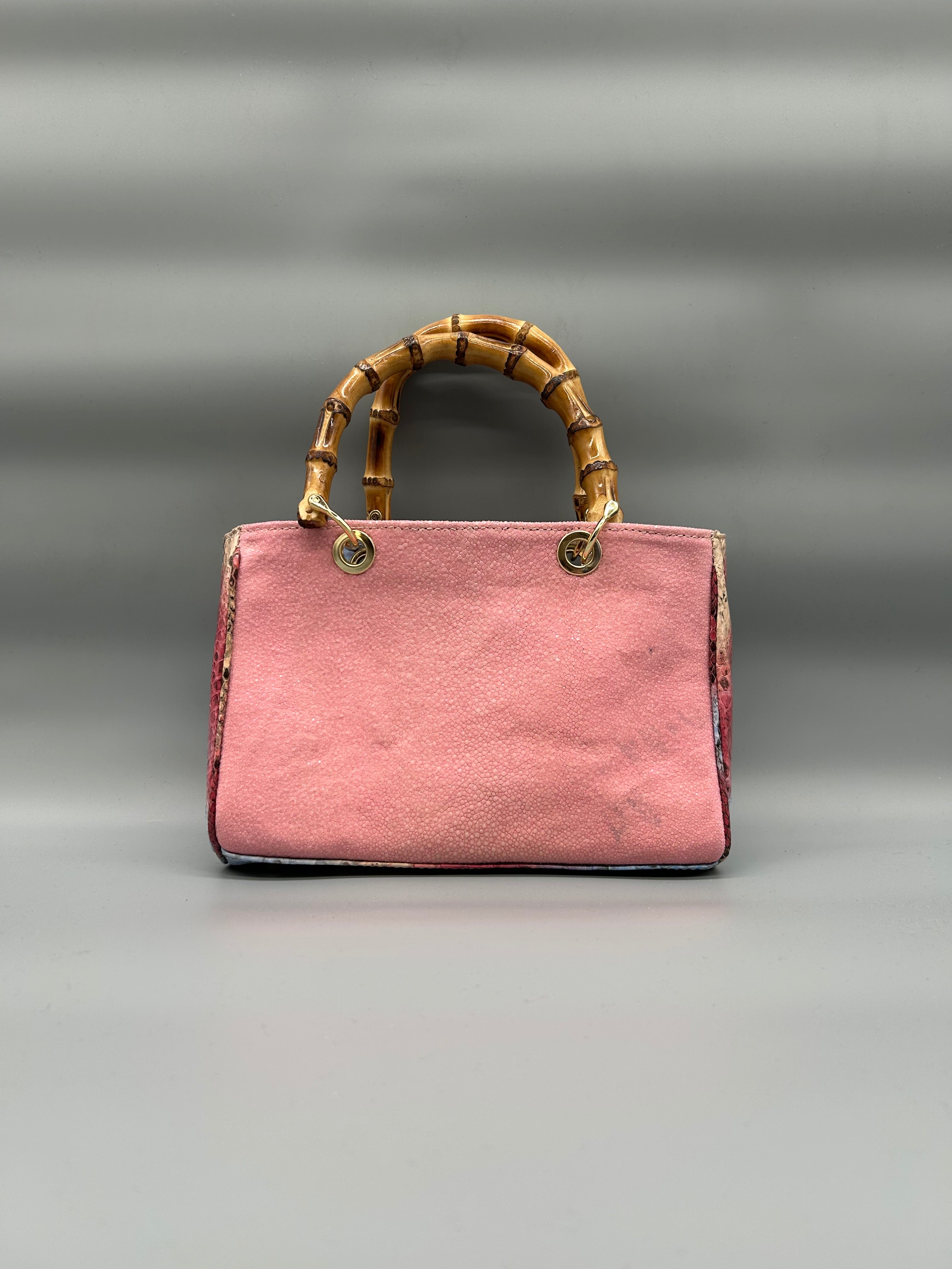 Borsa in pelle di razza e pitone
